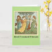 Beste feministische vrienden kaart (Gele Bloem)