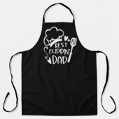Beste Flippin' Dad Black Grill BBQ Schort (Voorkant)