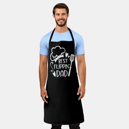 Beste Flippin' Dad Black Grill BBQ Schort (Gedragen)