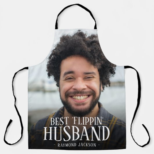 Beste 'Flippin' Echten Man Foto | Naam Schort (Voorkant)