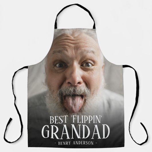 Beste 'Flippin' Opa Foto | Naam Schort (Voorkant)