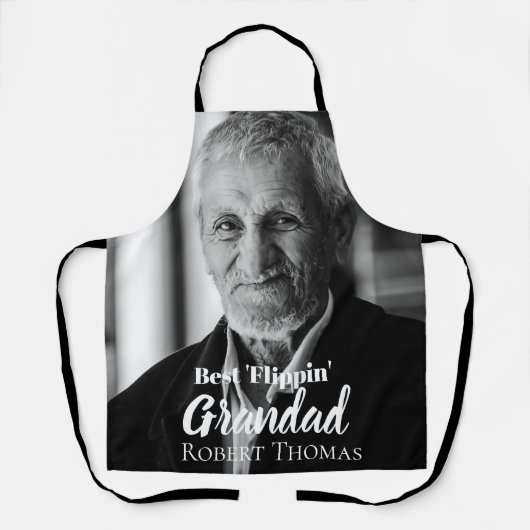 Beste 'Flippin' Opa Foto | Naam Schort (Voorkant)