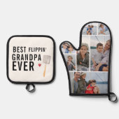 Beste Flippin' opa ooit | 7 Foto Ovenwant & Pannenlap Set (Voorkant)