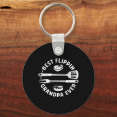 Beste Flippin Opa Ooit Grappige BBQ Grillen Smoki Sleutelhanger (Voorkant)