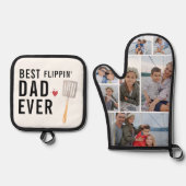 Beste flippin' papa ooit | 7 Foto Ovenwant & Pannenlap Set (Voorkant)