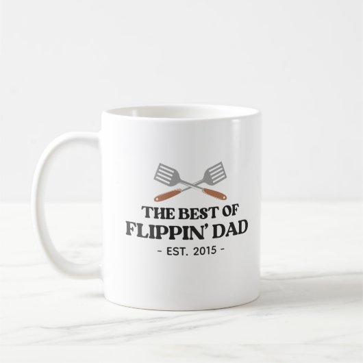Beste Flippin Papa Spatel Grappige Retro Koffiemok (Links)
