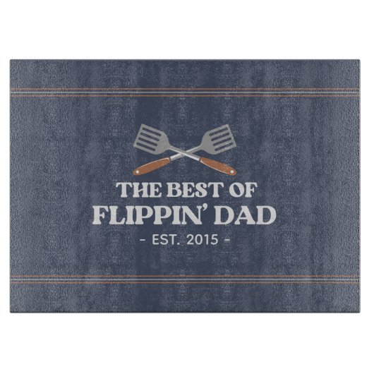 Beste Flippin Papa Spatel Grappige Retro Snijplank (Voorkant)