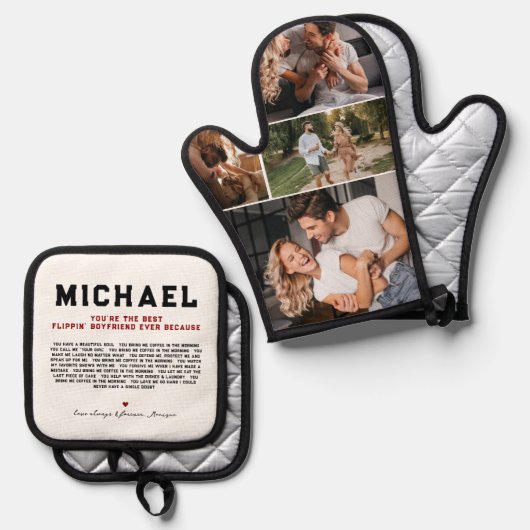 Beste flippin' vriendje ooit | 4 Foto Ovenwant & Pannenlap Set (Voorkant / Achterkant)