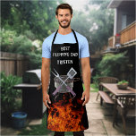 Beste Flipping Pap Vlam Naam Monogram Grill BBQ Schort<br><div class="desc">Dit ontwerp kan worden gepersonaliseerd door de aanpassingsoptie te kiezen om tekst toe te voegen of andere veranderingen aan te brengen. Als dit product de optie heeft om het ontwerp naar een ander object over te brengen, moet u het ontwerp zo nodig aanpassen. Neem contact met me op colorflowcreations@gmail.com als...</div>