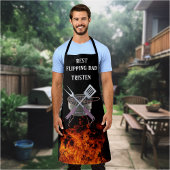 Beste Flipping Pap Vlam Naam Monogram Grill BBQ Schort