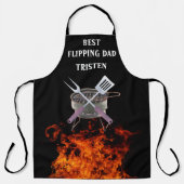 Beste Flipping Vader Vlam Naam Monogram Grill BBQ  Schort (Voorkant)