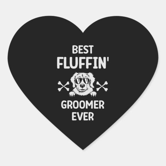 Beste Fluffin 'Groomer Ever Bont Artiest Hond Groo Hart Sticker (Voorkant)