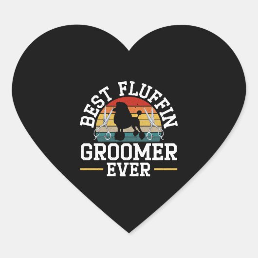 Beste Fluffin Groomer Ever Dog Grooming Bont Artie Hart Sticker (Voorkant)