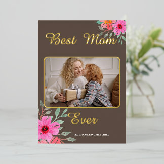 Beste Folie van de Foto van Mam Ever Feestdagenkaart