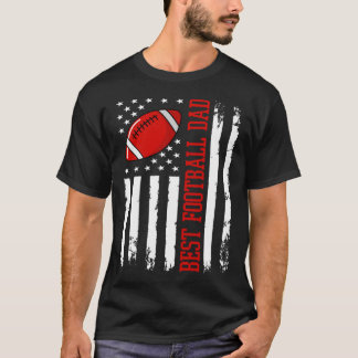 Beste Football Pap Football Daddy US Flag T-shirt