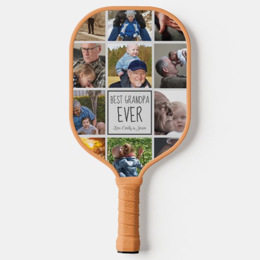 Beste foto-collage ooit van opa pickleball paddle (Achterkant)