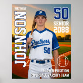 Beste foto van MVP speler van het honkbalteam voor Poster (Voorkant)