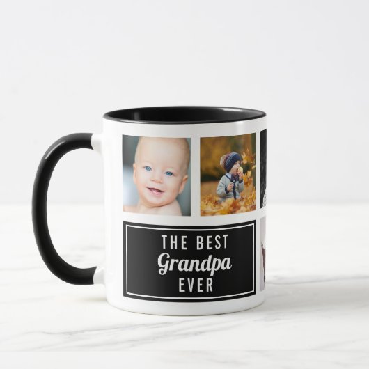 Beste foto van opa ooit zwart collage mok (Links)