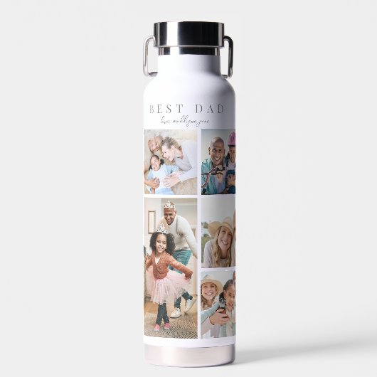 Beste foto van vader Collage Waterfles (Voorkant)