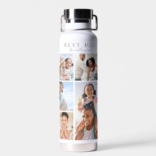 Beste foto van vader Collage Waterfles (Achterkant)