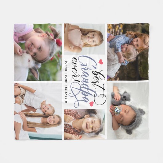 Beste fotocollage op opa Ever Fleece Deken (Voorkant (Horizontaal))