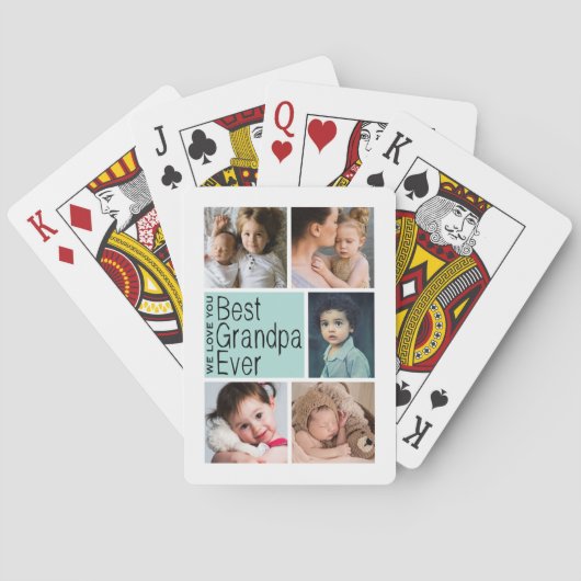 Beste fotocollage op opa Ever Pokerkaarten (Achterkant)
