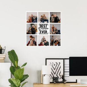Beste fotocollage op opa, ooit 8 poster