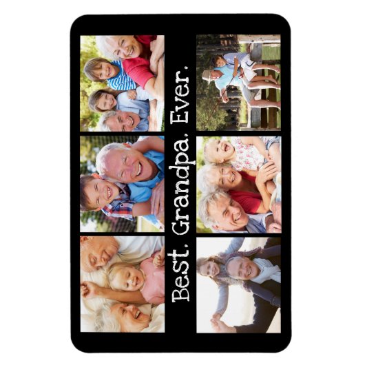 Beste fotocollage van opa ooit in het zwarte moder magneet (Verticaal)