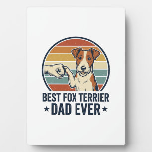 Beste Fox Terrier Vader Ooit Vintage Hond Liefhebb Fotoplaat