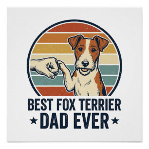Beste Fox Terrier Vader Ooit Vintage Hond Liefhebb Perfect Poster