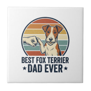 Beste Fox Terrier Vader Ooit Vintage Hond Liefhebb Tegeltje