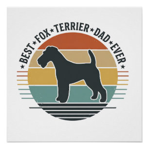 Beste Fox Terrier Vader Ooit Vintage Hond Shirt_1 Perfect Poster
