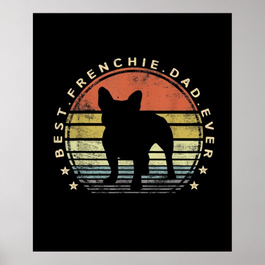beste franchie vader ooit | Papa franse bulldog gi Poster (Voorkant)