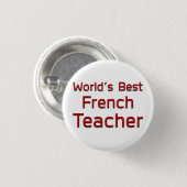 Beste Franse leraar ter wereld Ronde Button 3,2 Cm (Voorkant /achterkant)