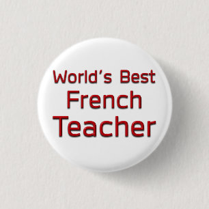 Beste Franse leraar ter wereld Ronde Button 3,2 Cm