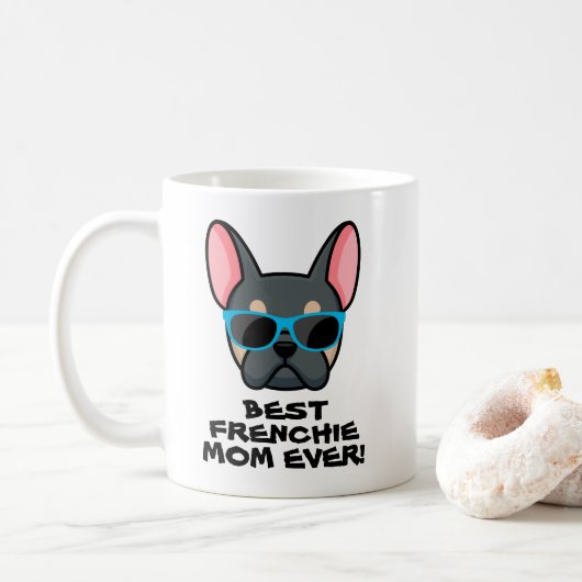 Beste Franse Moeder Moederdag Blauwe Tan Franse Bu Koffiemok (Met donut)