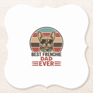 Beste Franse Papa Aller Tijden Vintage Bulldog T-s Kartonnen Onderzetters