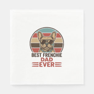 Beste Franse Papa Aller Tijden Vintage Bulldog T-s Servet