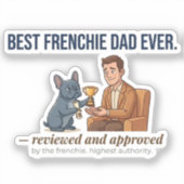 Beste Franse Papa Grappige Hond Award Sticker (Voorkant)