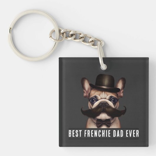 Beste Franse Papa Ooit Franse Bulldog Sleutelhanger (voorkant)