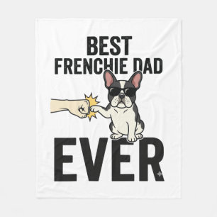 Beste Franse papa ooit grappig Bulldog Shirt ontwe Fleece Deken
