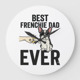 Beste Franse Papa Ooit Grappig Bulldog Shirt Ontwe Grote Klok