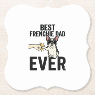 Beste Franse papa ooit grappig Bulldog Shirt ontwe Kartonnen Onderzetters