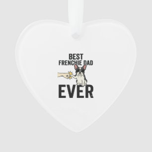 Beste Franse papa ooit grappig Bulldog Shirt ontwe Ornament