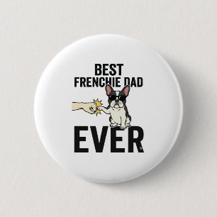 Beste Franse papa ooit Grappig Bulldog Shirt Ontwe Ronde Button 5,7 Cm