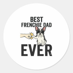 Beste Franse papa ooit grappig Bulldog Shirt ontwe Ronde Sticker
