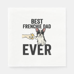 Beste Franse papa ooit Grappig Bulldog Shirt Ontwe Servet