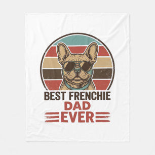 Beste Franse papa ooit vintage bulldog shirt_1 Fleece Deken
