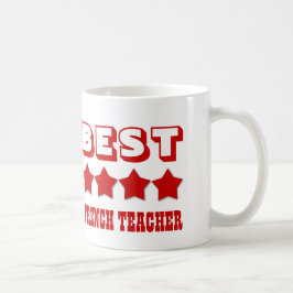 Beste FRANSE TEACHER met sterren V03A RED Koffiemok