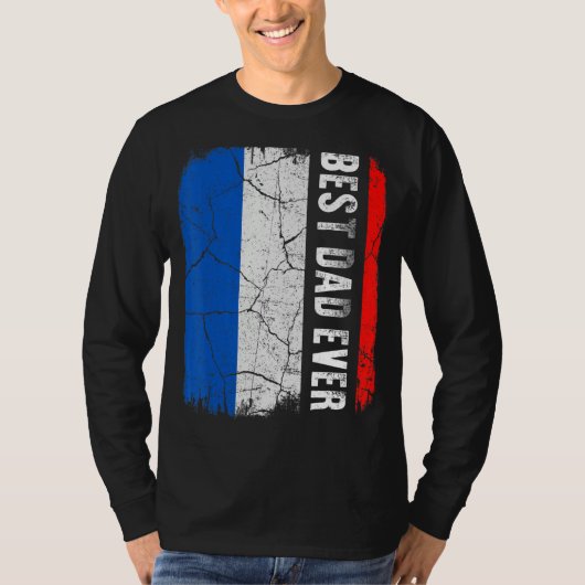 Beste Franse vader ooit Franse vlag Vaderdag T-shirt (Voorkant)